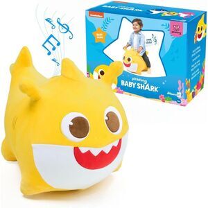 JITTERYGIT Baby Shark Bouncy Hopper Plush Musical Singing Inflatable Animal Ride